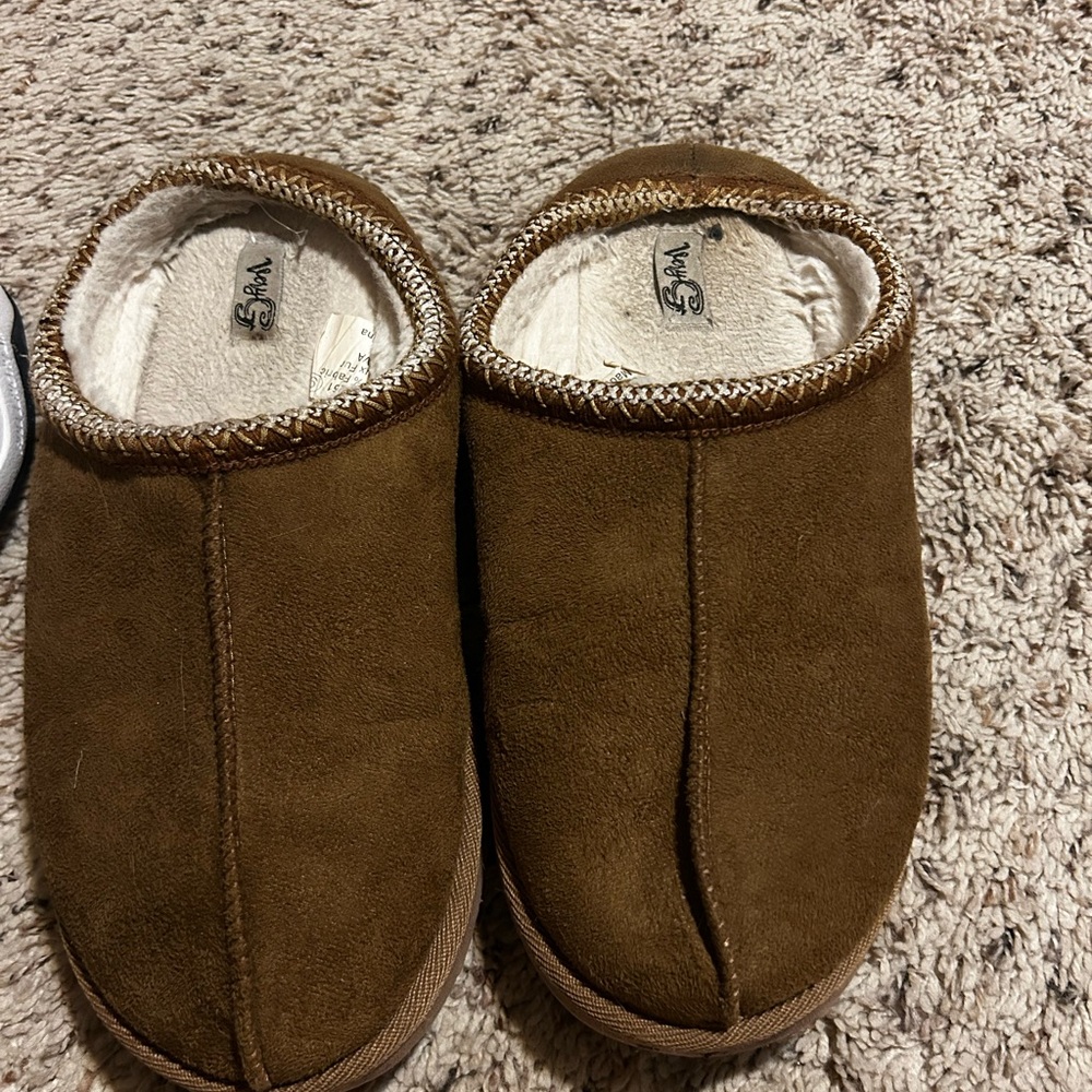 Brown Suede Slippers